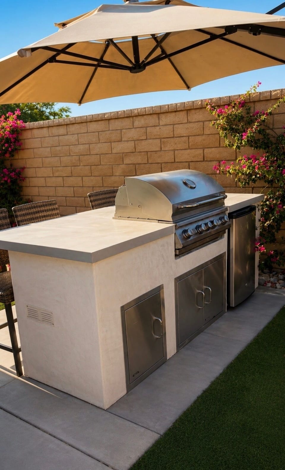 Gas Barbecue and refrigerator