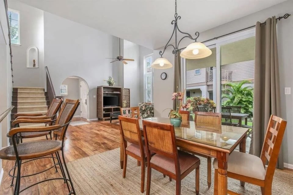 Dining area and living area
