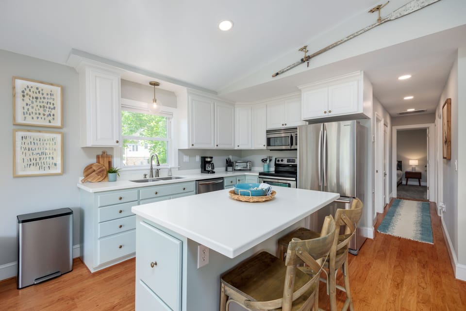 Updated kitchen to easily prepare meals 