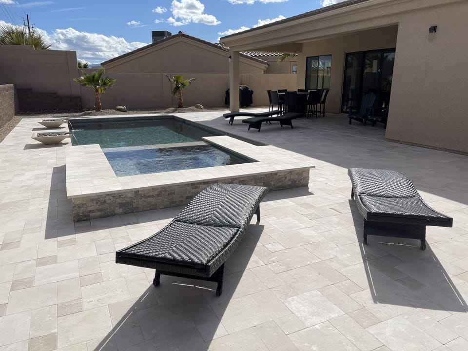 Large pool & Stone Pavers