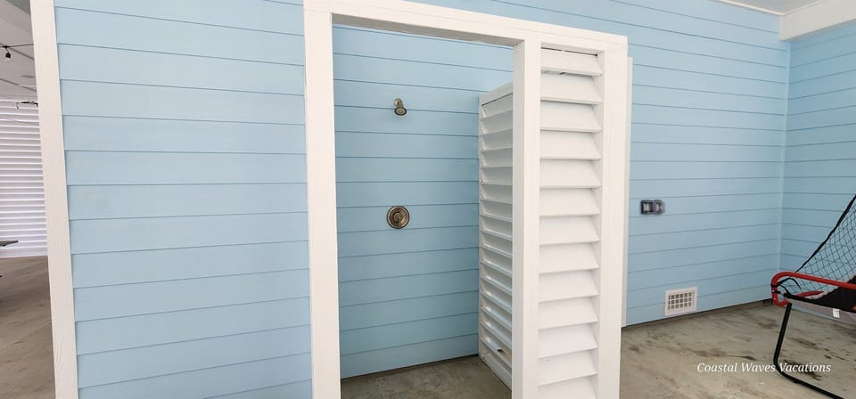 Outdoor shower for your convenience.