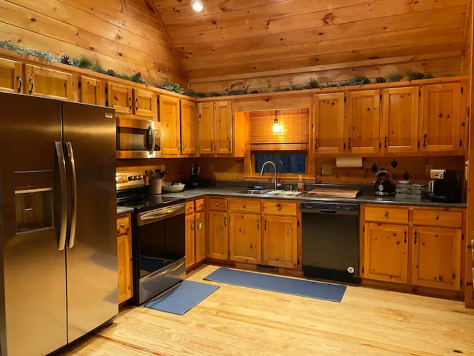 The kitchen is open to the main living area for easy conversation. 
