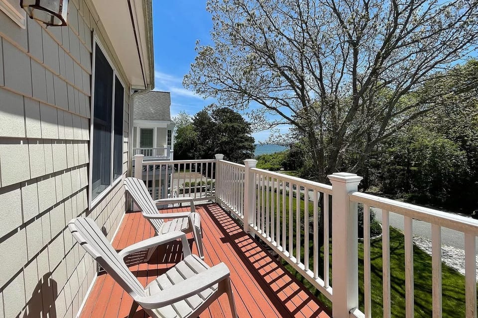 View of water from upstairs balcony