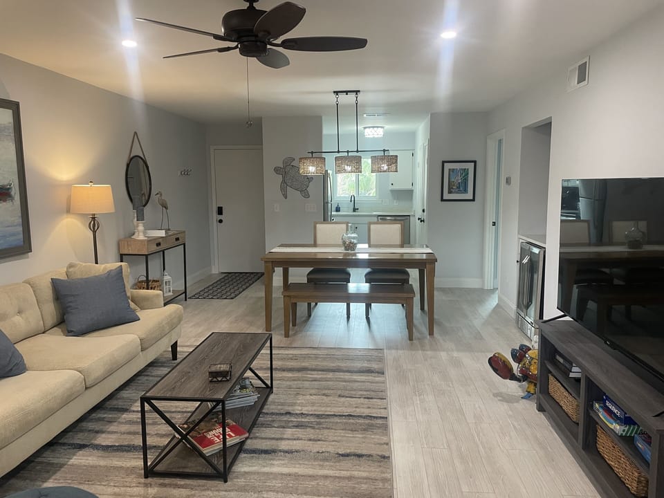 Large Roku Smart TV and all new lighting in Main Room!