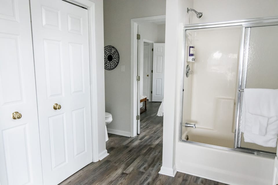 Bathroom #2 is attached to 2nd bedroom and also opens to living room.