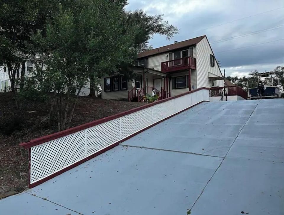 Extra wide driveway for your boating or camper needs. 