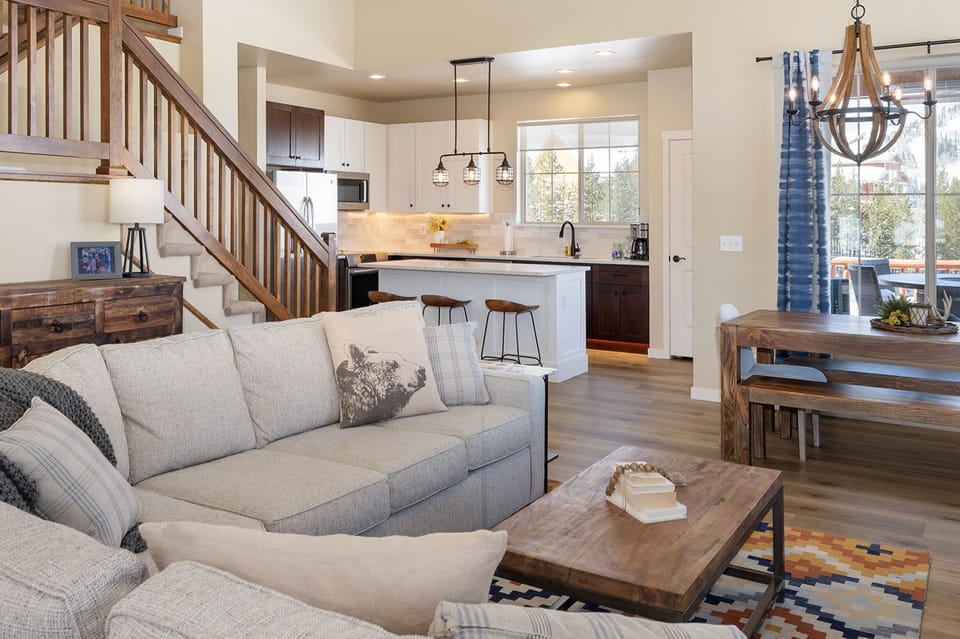 The open floor plan brings everyone together