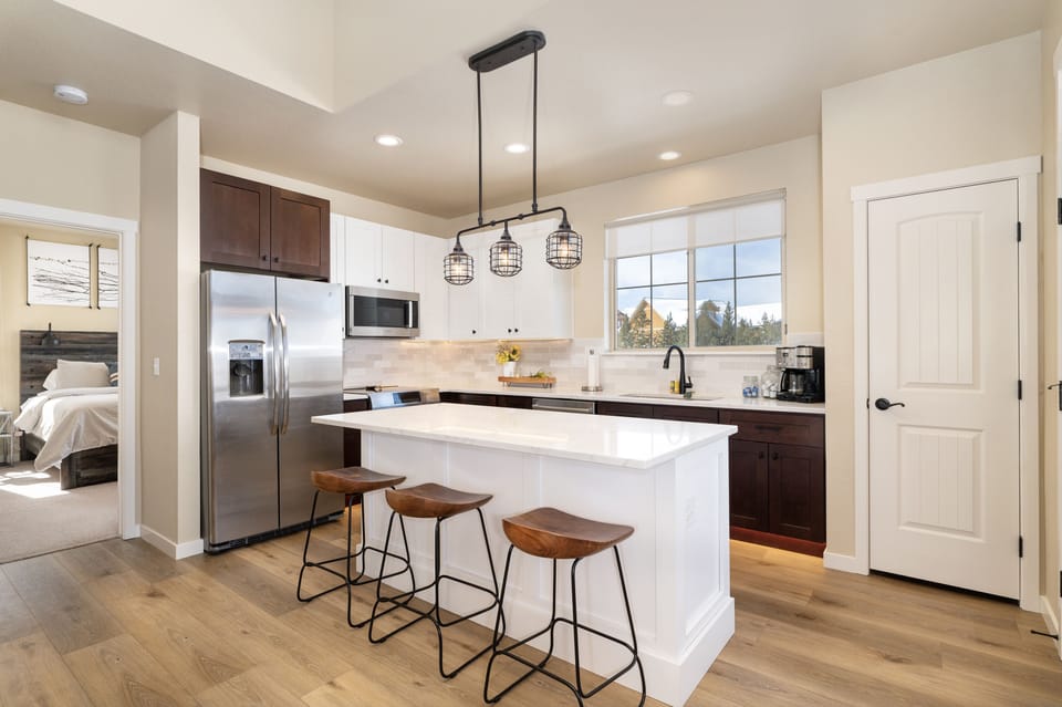 All new appliances. cabinets, lighting, floors, and countertops await