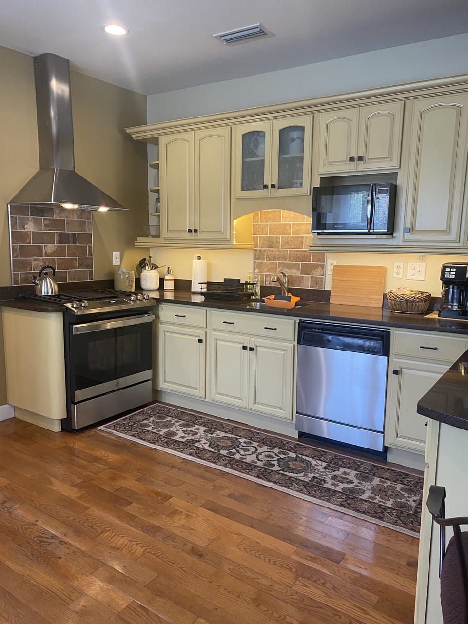 Beautiful kitchen with granite countertops. 