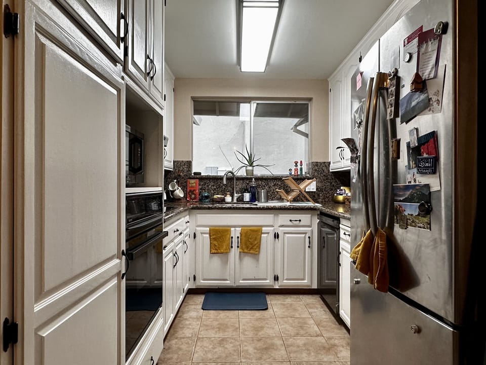 Not a lot of counter space but plenty of fridge space 