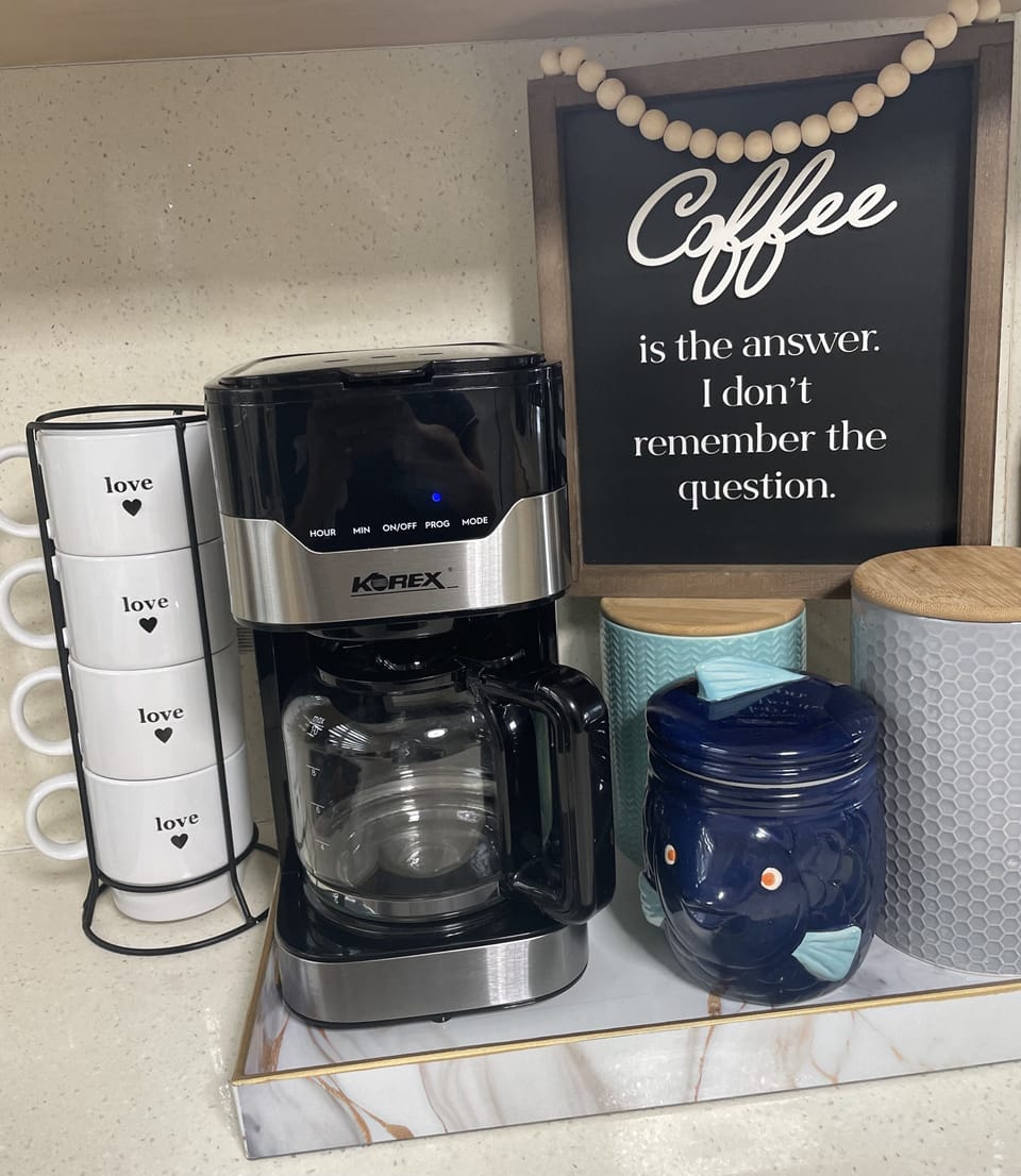 Coffee, tea and sugar on the house