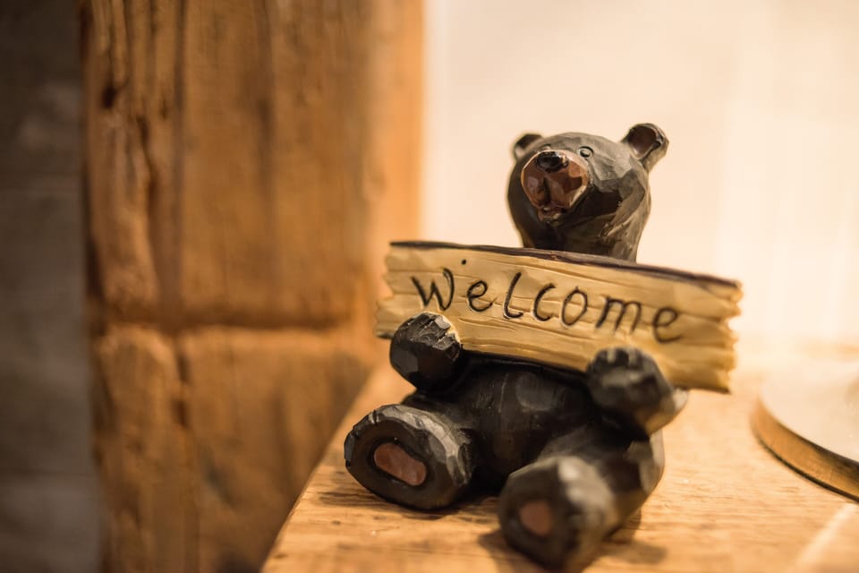 Yes, the bear welcomes you to her chalet apartment :-)