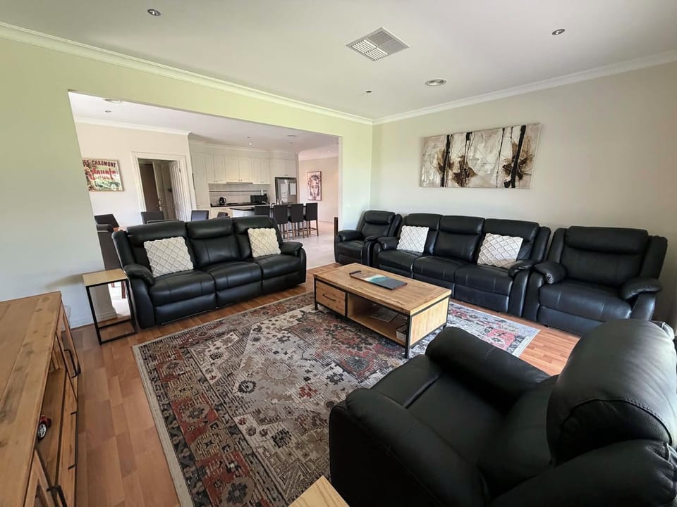 Family Room Seating for 9-10, Large 85 Inch TV