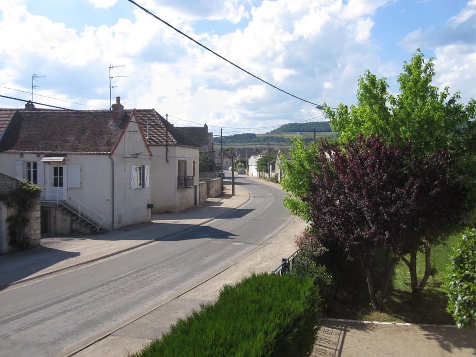 And the quiet street into the centre of the village