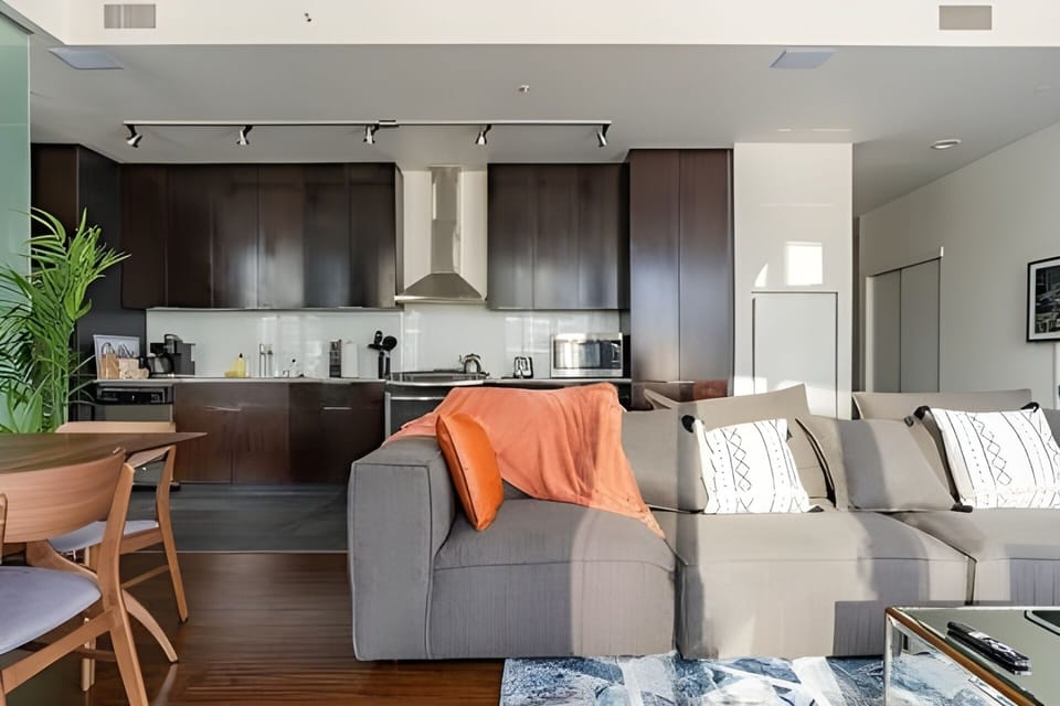 Living room and kitchen