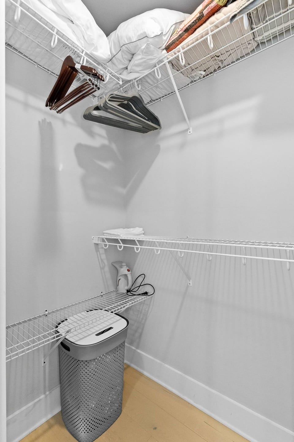 A small closet is available for your storage 