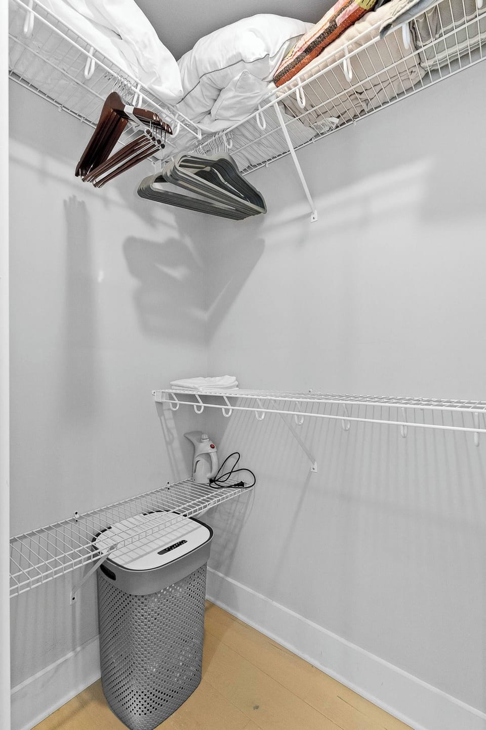A small closet is available for your storage 