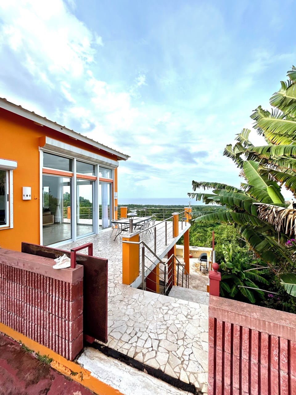 Indoor/Outdoor living with sliding glass doors
