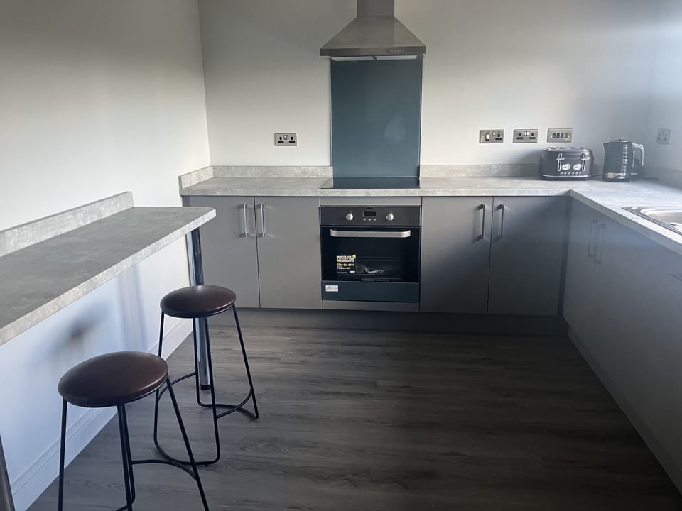 Breakfast bar with stools for an easy place to eat 