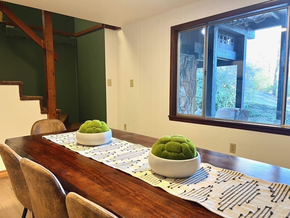 Dining Room Adjacent to the Kitchen with views over the Valley