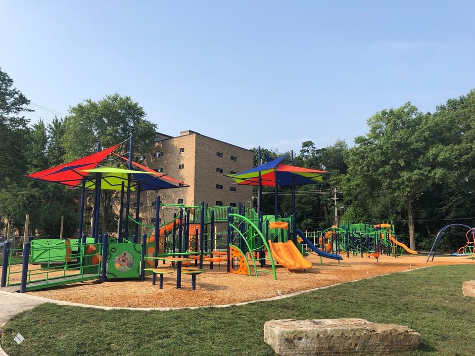 A huge playground just minutes from your stay! Mucklo Park Playground.