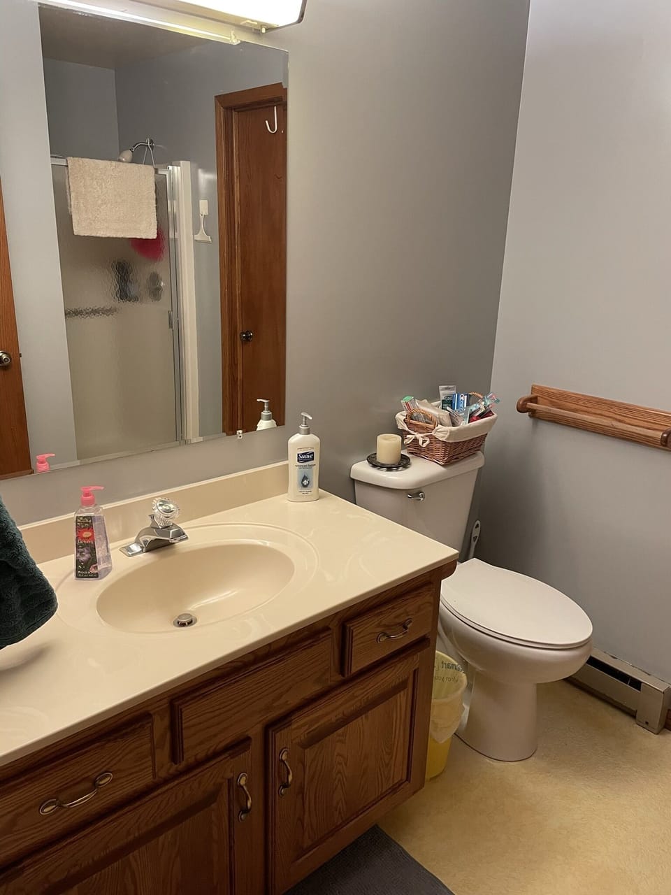 Lower level bathroom with shower.
