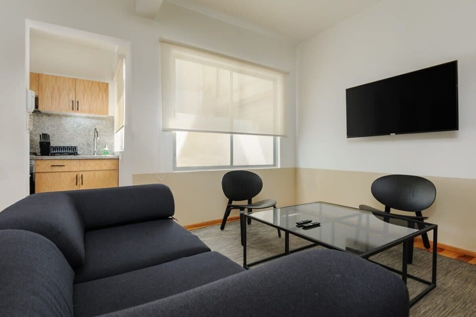 Living room with smart tv