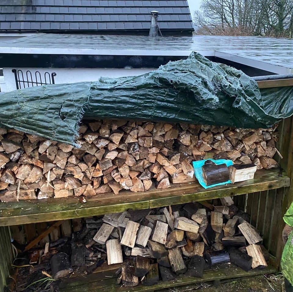 Plenty of free logs for the woodburning stove