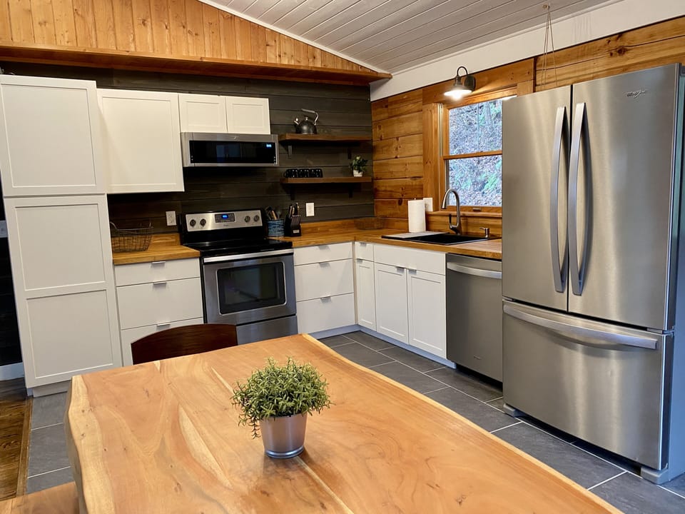 Fully outfitted kitchen, with everything you'll need to cook a great meal!