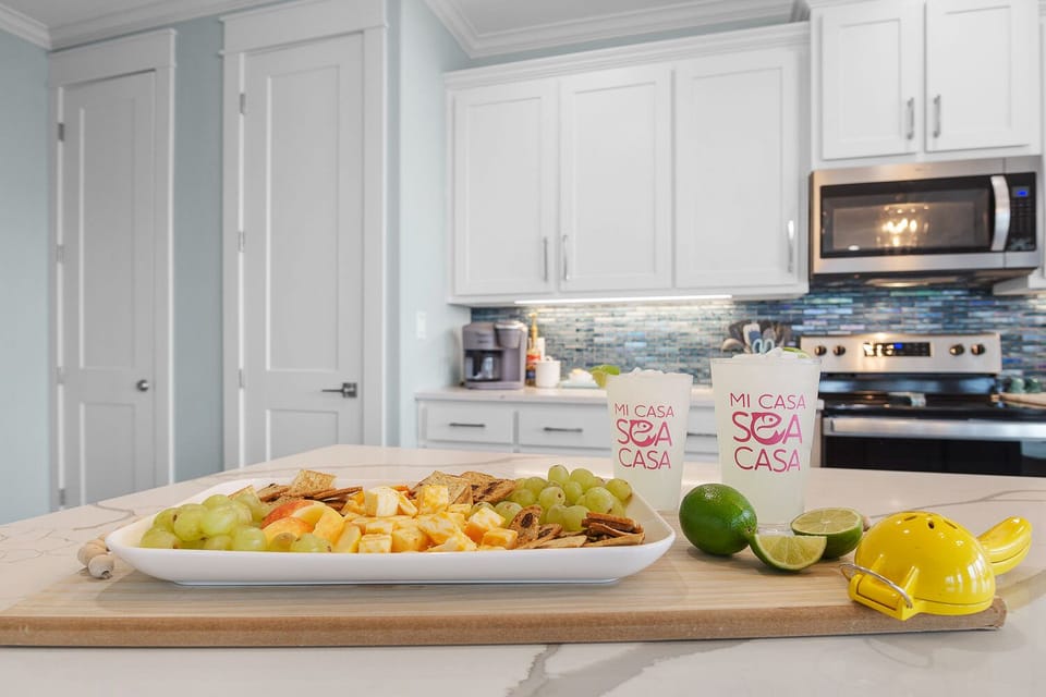 The large kitchen island is perfect for entertaining friends and families!