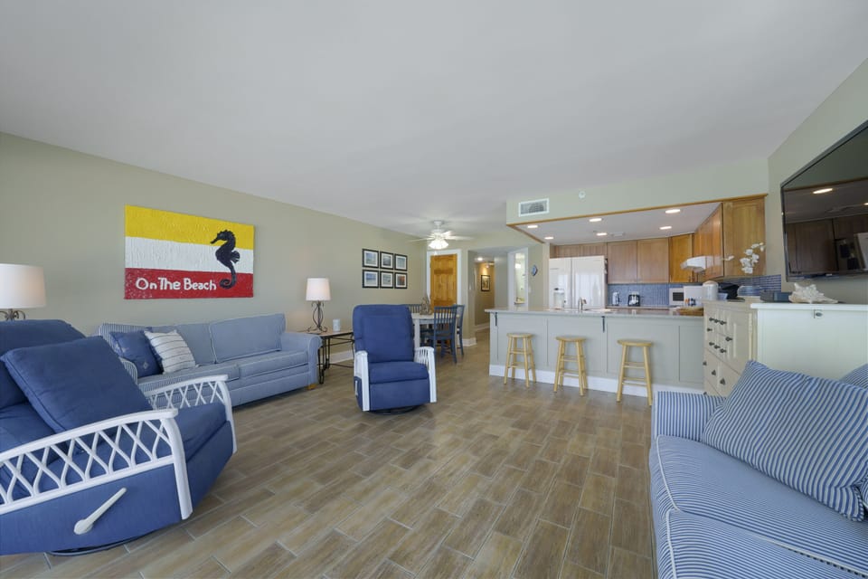 Cabana Club vacation rental featuring bright interiors and unobstructed beach views