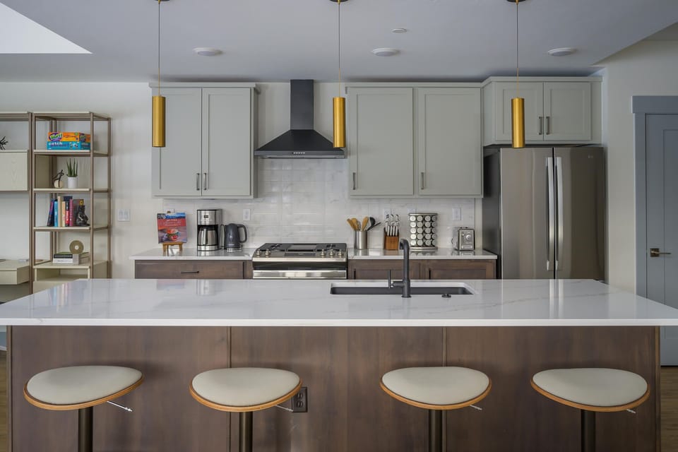 Saddle up to the breakfast bar and chat with the chef