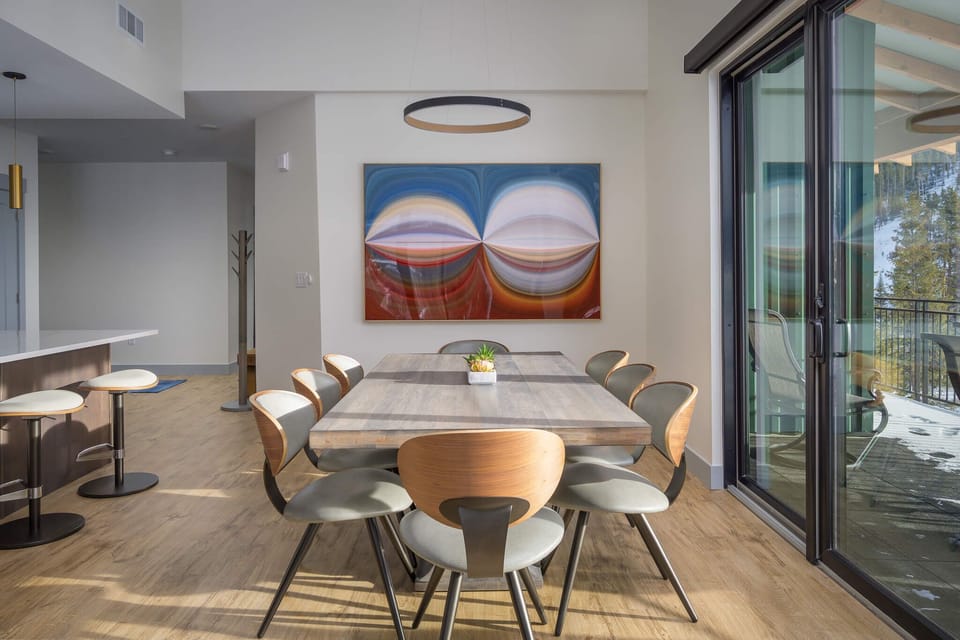 Seating for eight at the modern dining room table