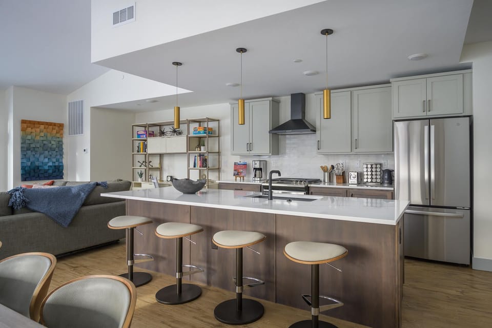 The modern kitchen awaits the chef in your group