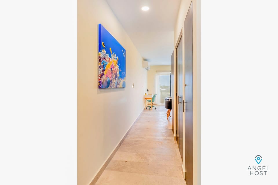 Colorful art throughout the space