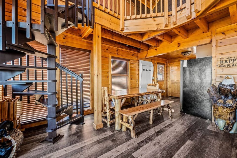 Dining area is conveniently located right next to the kitchen.