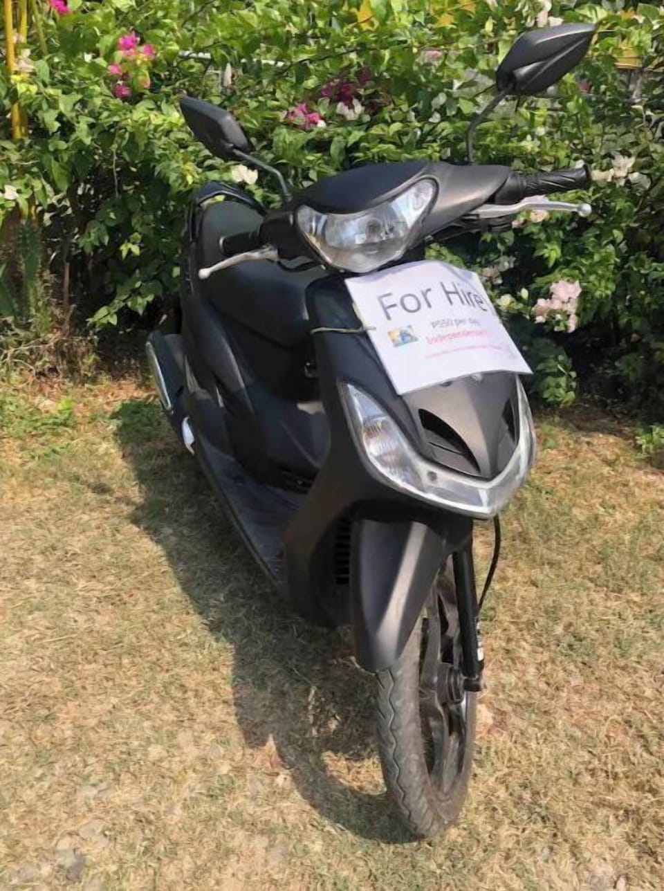 Automatic motor scooter for rent.