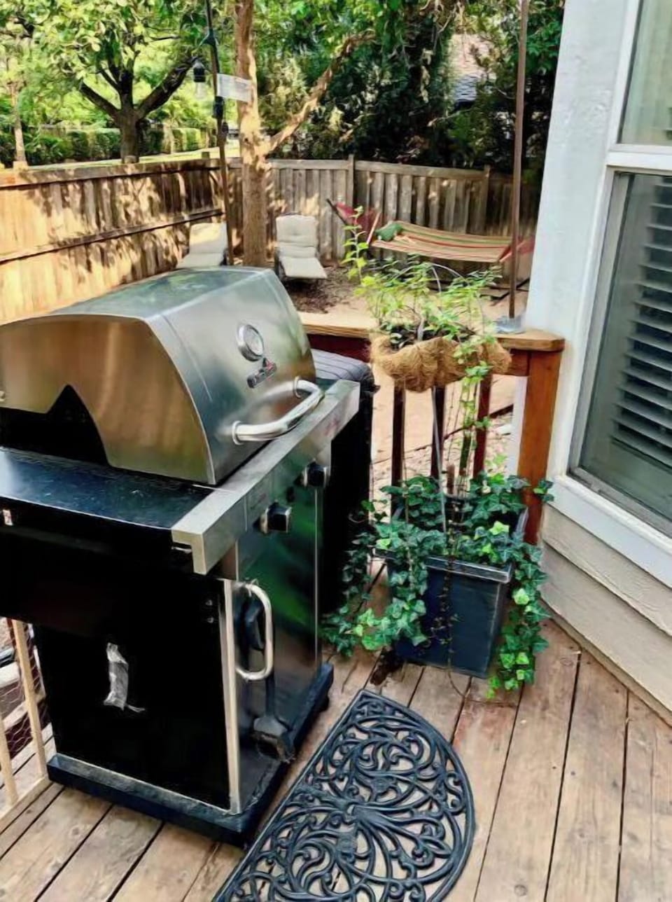 Grill on back deck