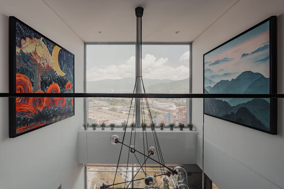 Upstairs view on walkway between the two private bedrooms