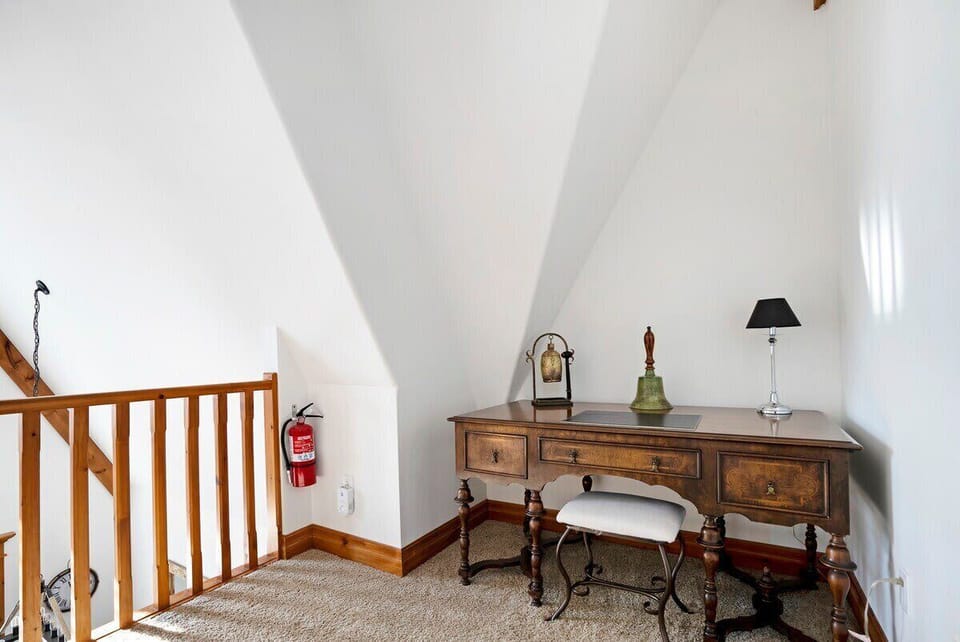 Desk overlooking the downstairs