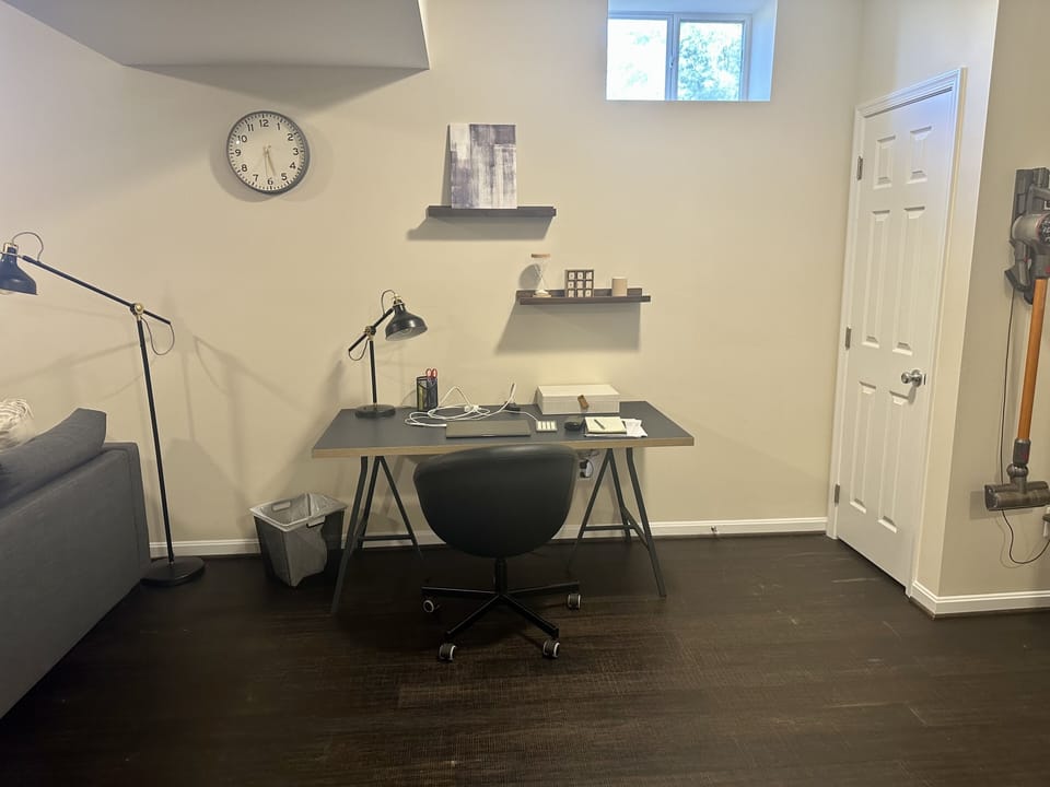 Work space in the basement.