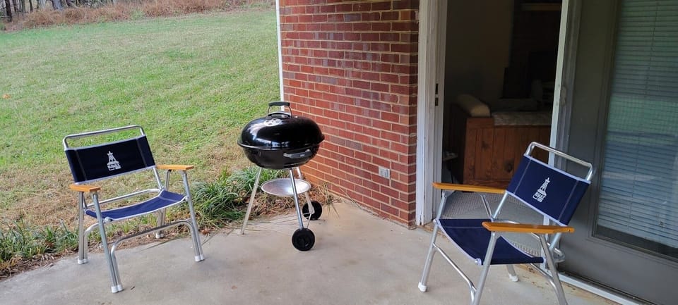 Patio charcoal grill.
