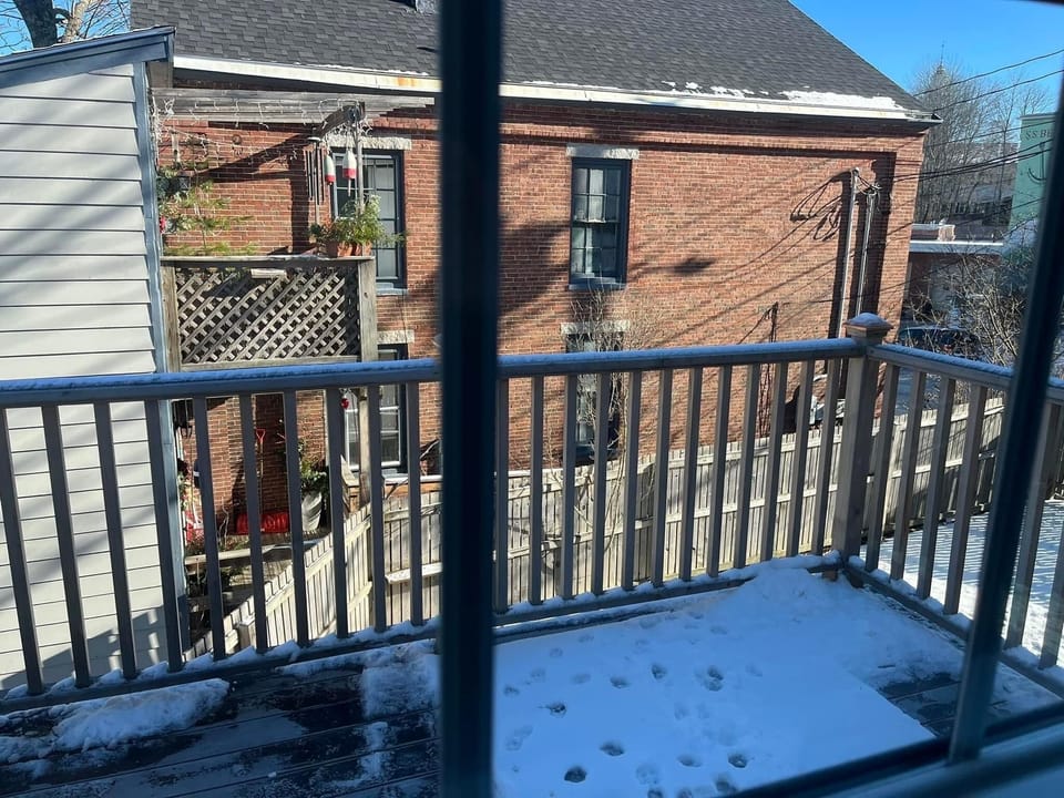Door going out to the deck. 
