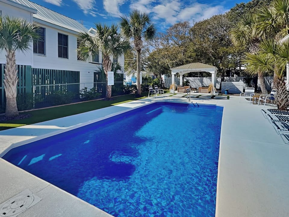Fenced Yard w. Large Pool, Covered Pavilion