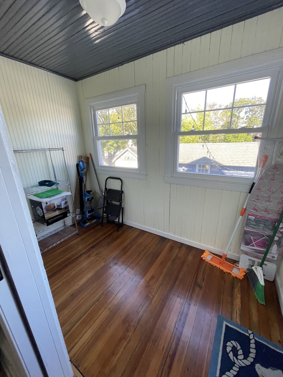 Back porch storage area