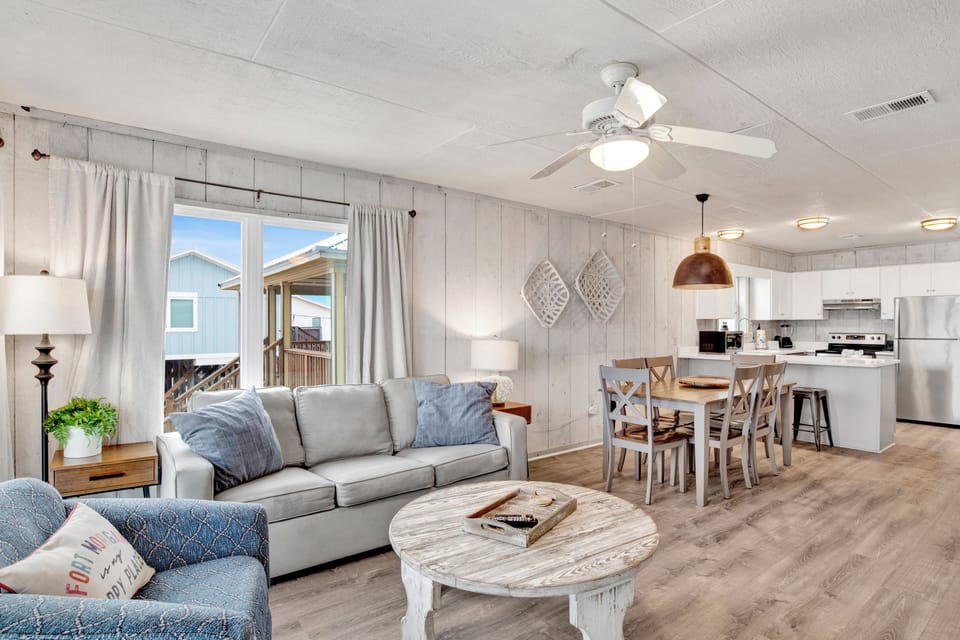 Point Clear B offers an open floor plan with coastal decor