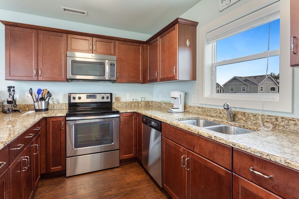 Modern Kitchen with Beautiful Cabinetry is Perfect for a Vacation Meal Everyone Will Love