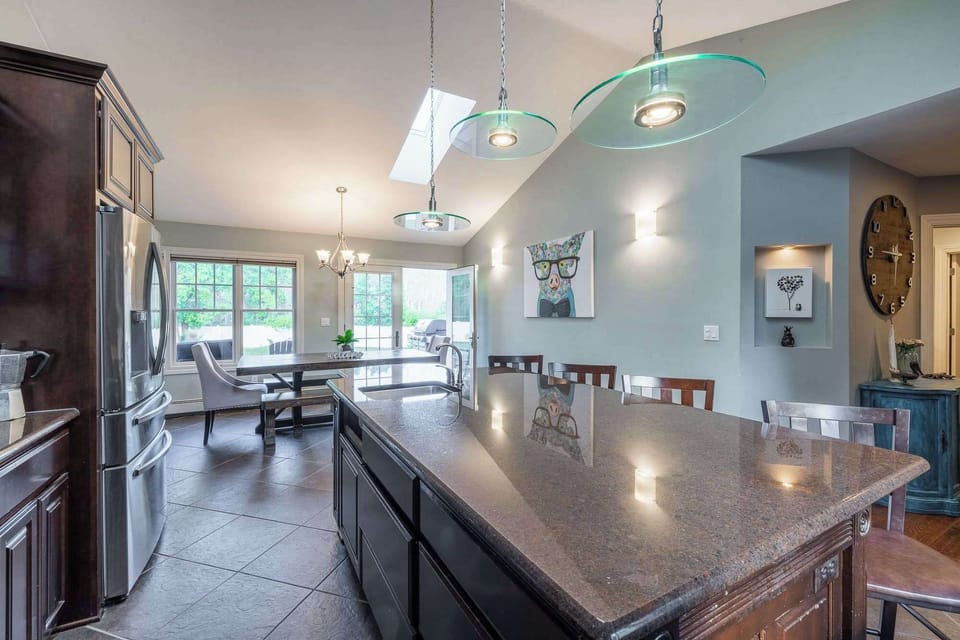 Huge island for meal prep and seating