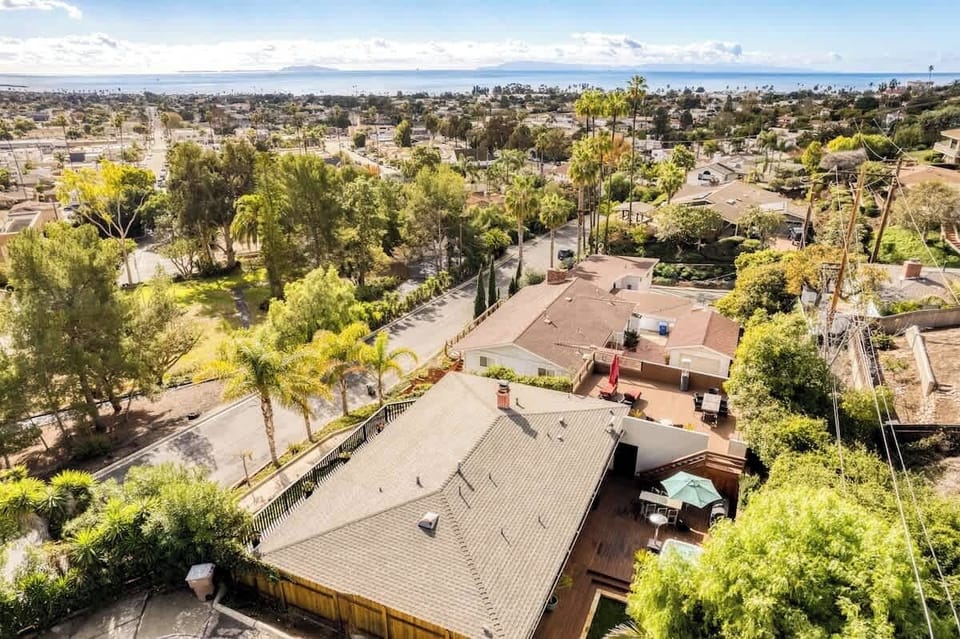 Drone shot of the home