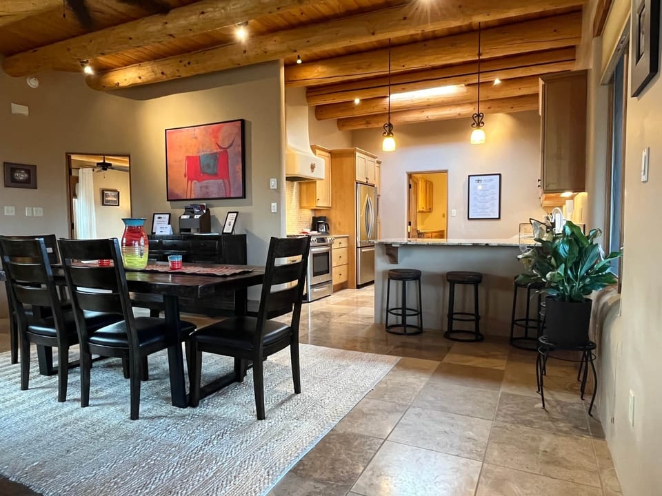 Dine at the large table or kitchen bar